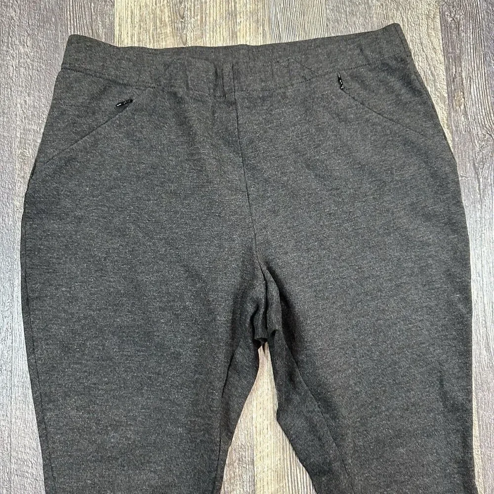 J. Jill Women's Size M Gray Ponte Knit Leggings Pants Stretch Pull On Pockets - Picture 3 of 13